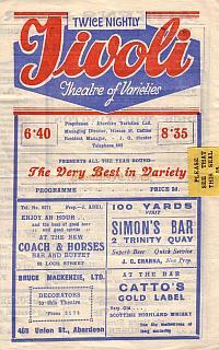A Programme for the Tivoli Theatre, Aberdeen, 1942.