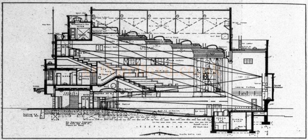 Verity and Beverley's Plans for the Ritz Cinema, Aldershot - From The Builder, 31st of December 1937.