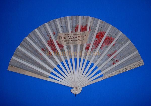 Original fan from the Alhambra Theatre given away free to the audience - Click to return to the Alhambra