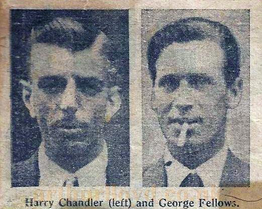 Harry Chandler and George Fellows - Courtesy Andrea Taylor (nee Fellows) whose grandfather was George Fellows.