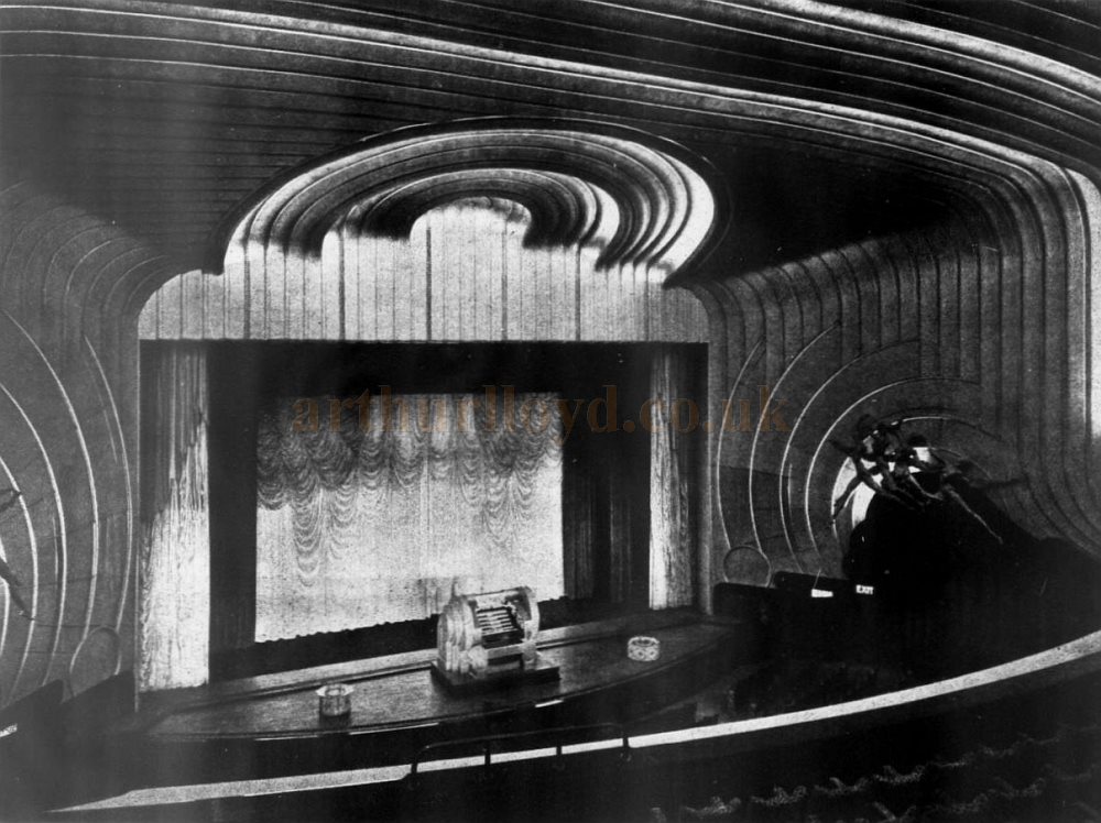 The Auditorium, Stage, and Organ Console of the Odeon, Leicester Square when it first opened in 1937 - From The Architects' Journal, 9th of November 1937.