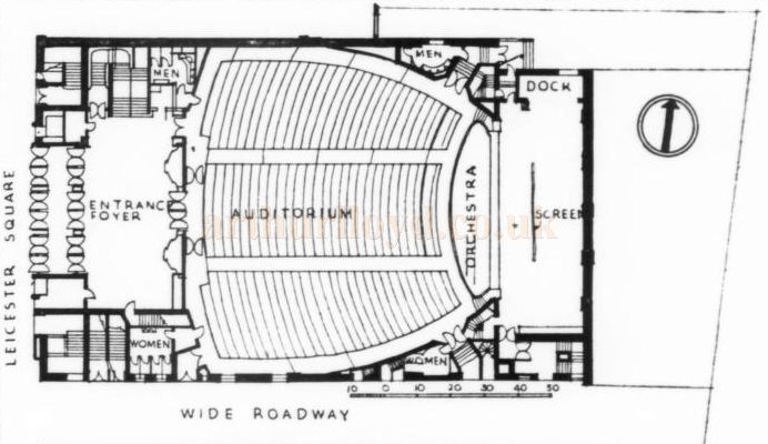 A Plan of the Odeon, Leicester Square - From The Architects' Journal, 9th of November 1937.