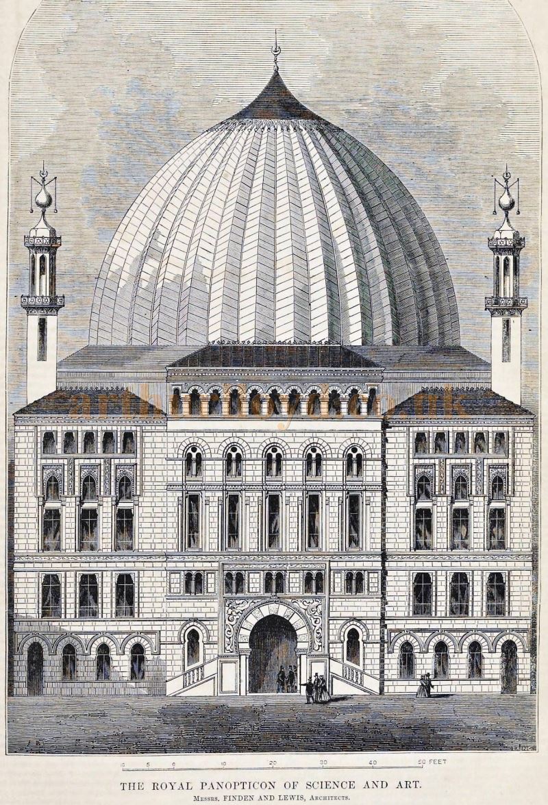 An Engraving of the Royal Panopticon of Science and Art - From 'The Builder' Vol 9, December 1851. 