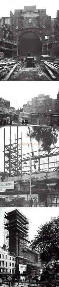 Demoltion of the Alhambra Theatre in 1936 and the Odeon Cinema's construction in 1937 - From the archives of the Cinema Theatre Association.