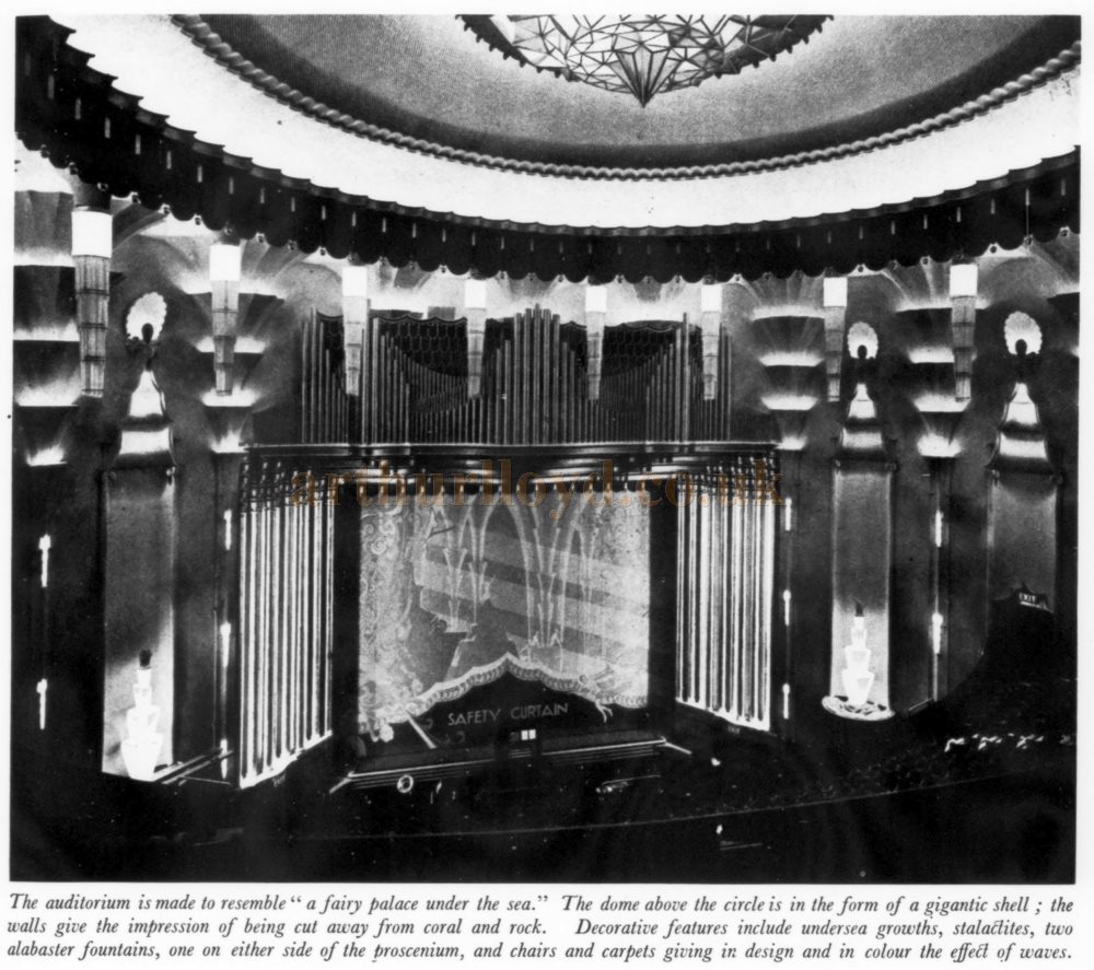 The Auditorium of the New Victoria Theatre when it first opened in 1930 - From The Architect's Journal, 22nd of October 1930.