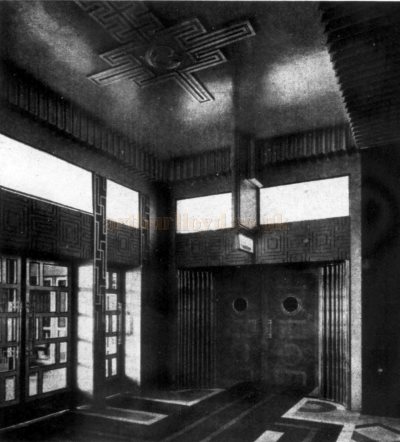 The Main Foyer and Vauxhall Bridge Road Entrance Doors of the New Victoria Theatre when it first opened in 1930 - From The Architect's Journal, 22nd of October 1930.