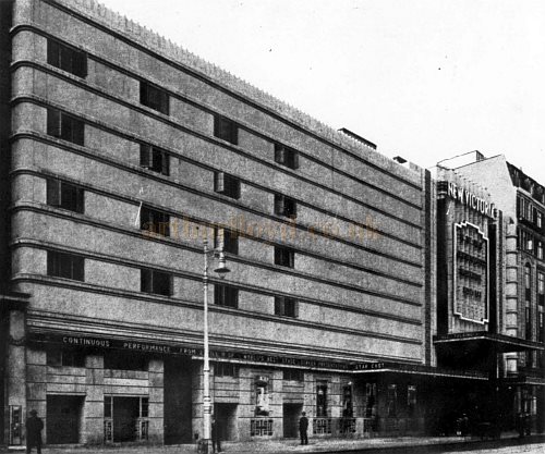The Vauxhall Bridge Road Facade and Entrance to the New Victoria Theatre when it first opened in 1930 - From The Architect's Journal, 22nd of October 1930.
