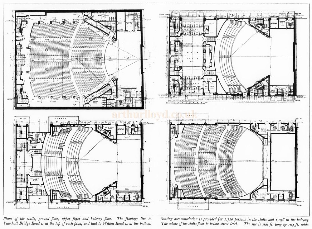 Plans of the New Victoria Theatre - From The Architect's Journal, 22nd of October 1930.