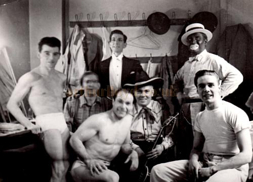A rare candid snapshot of the boys' dressing room at the Windmill taken during Revudeville 220 in 1949 - Courtesy Margaret Law.