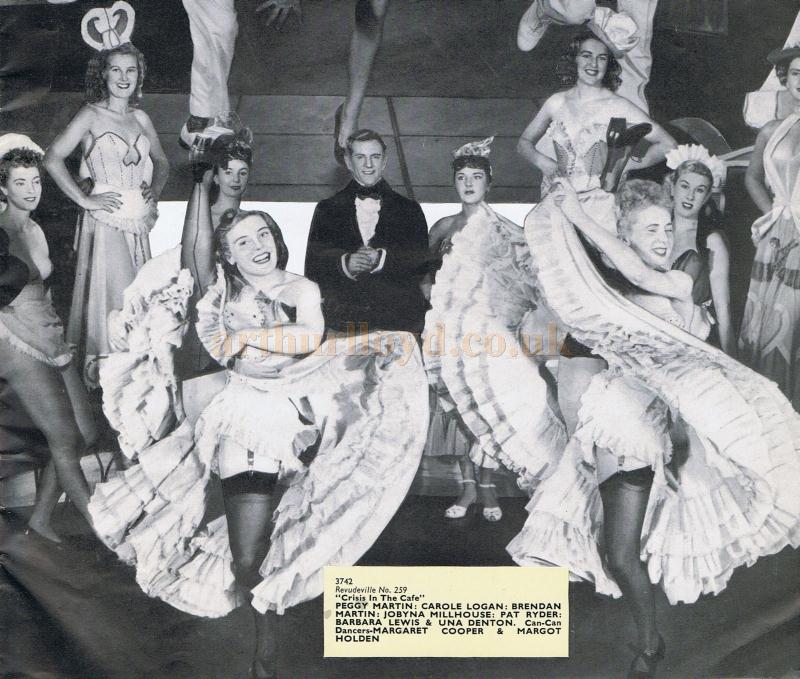 The Windmill's high-kicking can-can girls, Margaret Cooper and Margot Holden in 1953. Margot Holden later became a household name in the BBC radio show 'One Minute Please', now known as 'Just a Minute' - Courtesy Margaret Law.