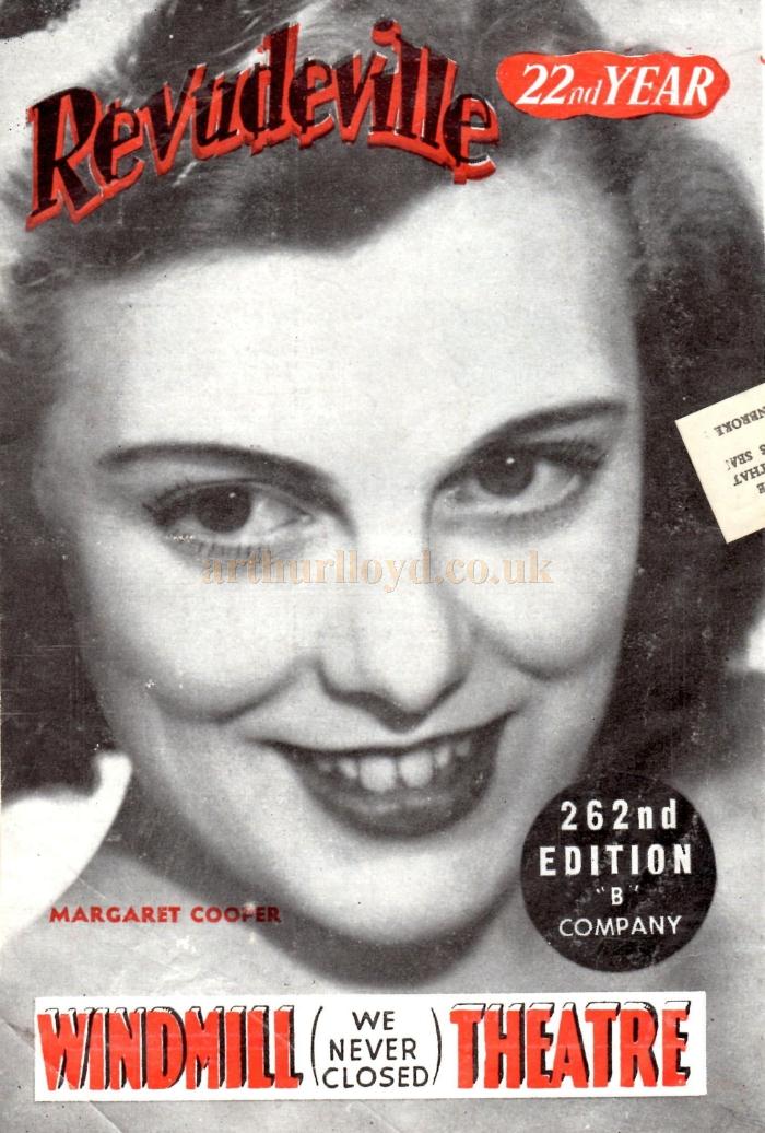 The 262nd edition Programme Front Cover from 1953 with the then Margaret Cooper aka Mrs Margaret Law - Courtesy Margaret Law.