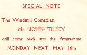 Early Revudeville programme (No.6) 9th of May 1932, just 3 months after Mrs. Laura Henderson introduced this new form of entertainment at the Windmill Theatre.
