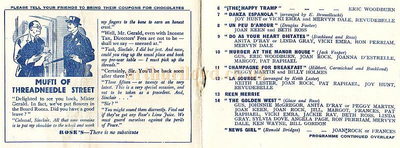 The Windmill Theatre Wartime Revudeville Programme 192nd Edition