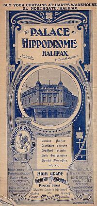 Programme for the Palace Theatre, Halifax - Courtesy Peter Charlton. - Click for more on Halifax.