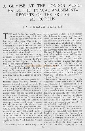 A GLIMPSE AT THE LONDON MUSIC HALLS