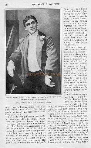 Arthur Roberts, for thirty years, a well known performer in the London Music-Halls. From a photograph by Ellis & Walery, London.