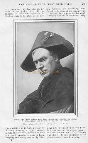 Albert Chevalier, Actor, Music-Hall Singer, and Entertainer, whose 'Coster Songs' are famous in England and America. From a photograph by the Rotary Photograph Company, London.