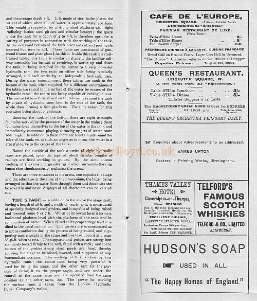 A London Hippodrome Programme from July 30th 1900