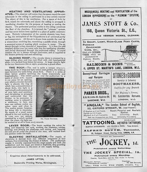 A London Hippodrome Programme from July 30th 1900