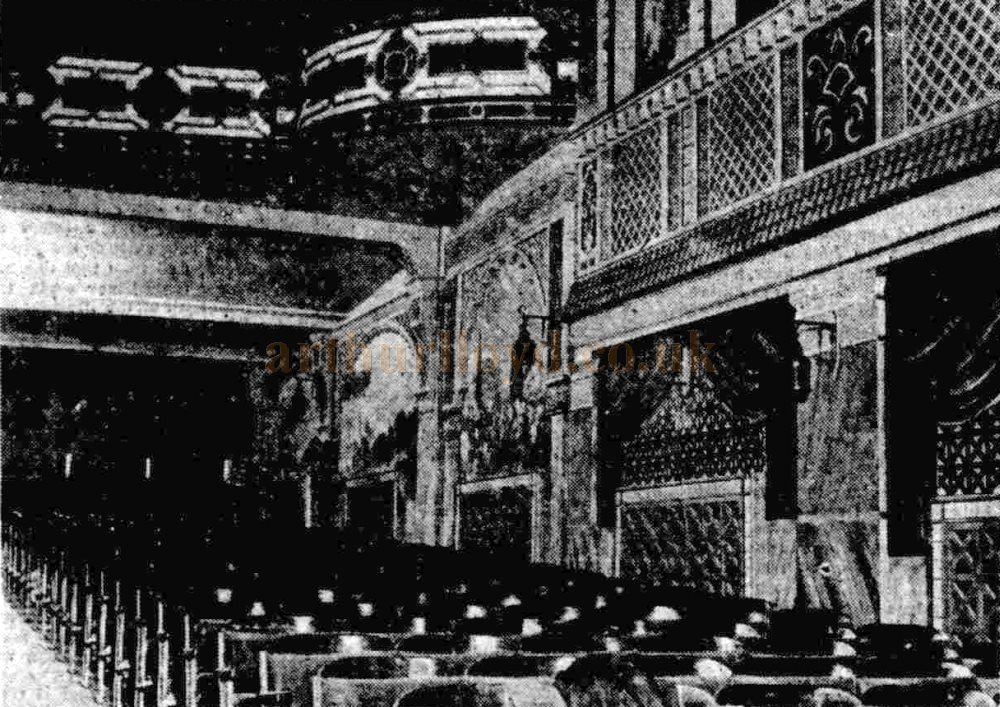 The wonderful Atmospheric Auditorium of the Alhambra Cinema when it first opened in 1928 - From The Evening Despatch, 22nd of December 1928.