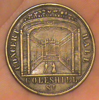 A Music Hall Entrance Token for Holder's Grand Concert Hall, Birmingham - Courtesy Michael Manwill 