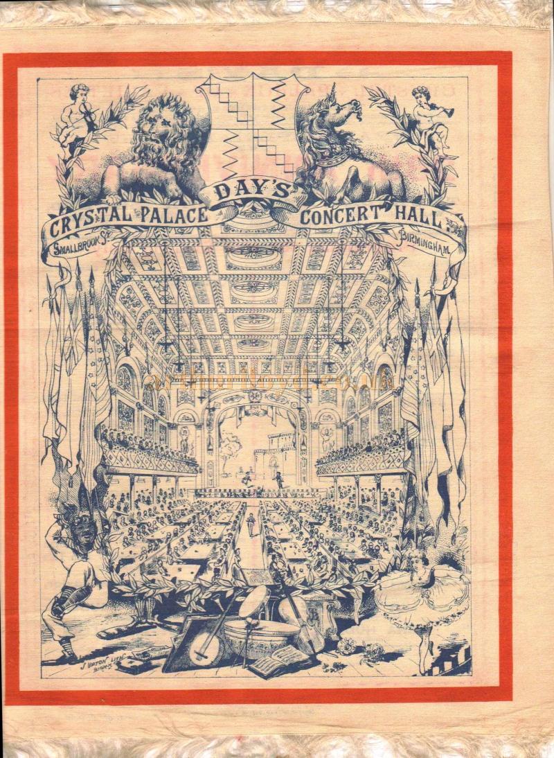 The Silk 28th Anniversary Programme for Day's Crystal Palace, Birmingham, September the 25th 1890 - Courtesy Robert Wild