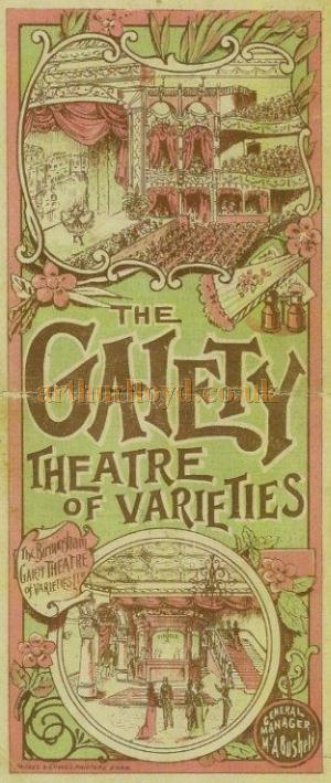 A variety programme for the 7th of July 1902 at the Gaiety Theatre, Birmingham - Courtesy Lynn Stratton.