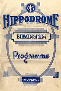 A programme for the Birmingham Hippodrome for the week of November 24, 1930, Courtesy Phil Posner.