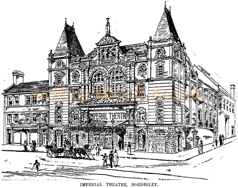 A sketch of the Imperial Theatre, Bordesley - From the ERA, 4th of March 1899 - To see more of these Sketches click here.