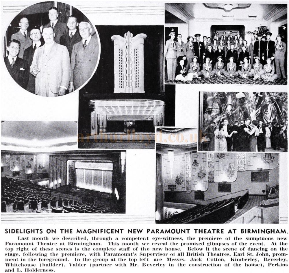 Photographs of the Birmingham Paramount Theatre on its opening in 1937 - From Paramount International News 1937.