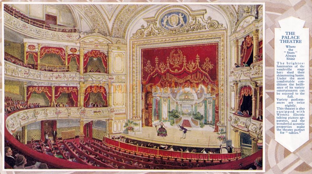 The Auditorium and Stage of the Palace Theatre, Blackpool - A page from a Souvenir Programme for the Tower, Palace, and Grand Theatre, Blackpool - Courtesy Colin Davies.