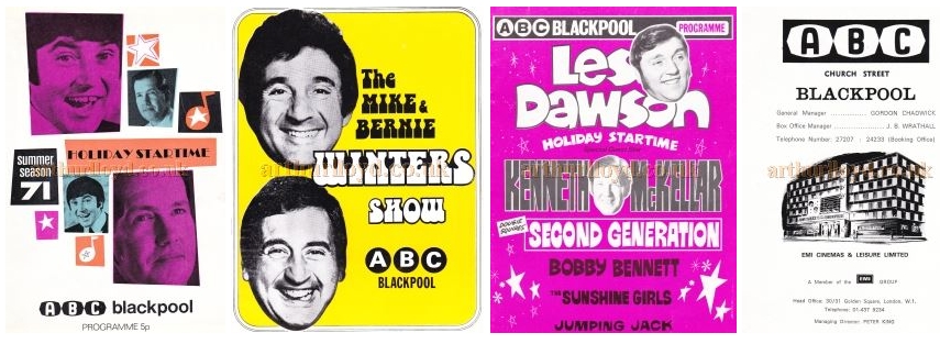 A Selection of Programmes for the ABC Blackpool - Courtesy Martin Clark. 