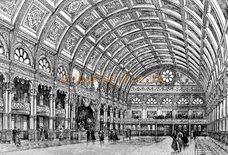 An early sketch of Blackpool Winter Gardens Ballroom - From the Building News and Engineering Journal 1896. 