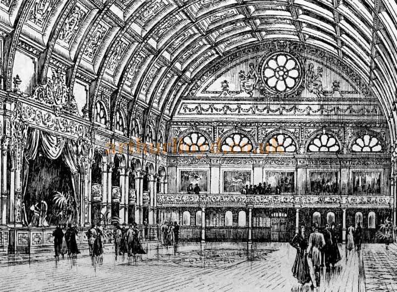 A detail from an early sketch of Blackpool's Winter Gardens Ballroom - From the Building News and Engineering Journal July 1896. 