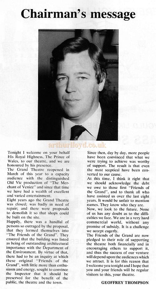 Souvenir Programme for The Royal Performance in the presence of His Royal Highness The Prince of Wales on the Evening of Friday May 29th 1981 at The Grand Theatre Blackpool 