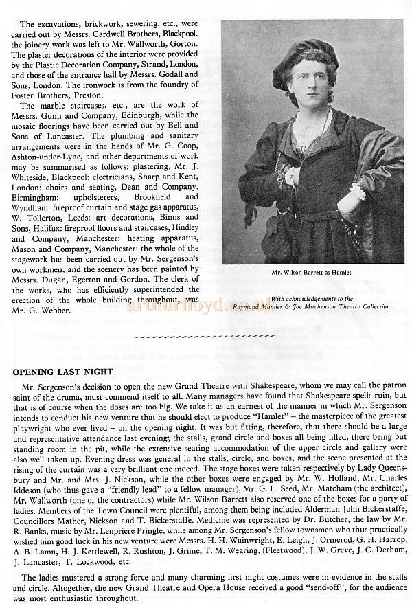 A Programme for the reopening of the Blackpool Grand Theatre on the 25th July 1977 