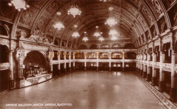 An early postcard depicting the Empress Ballroom, Winter Gardens, Blackpool