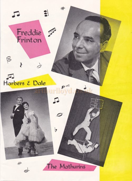 A programme for 'The Big Show' of 1960 at the Blackpool Opera House - Kindly Donated by Chantelle Seaborn whose parents, Norma and Tom Clarkson, visited the Theatre regularly during the 1950s/60s.