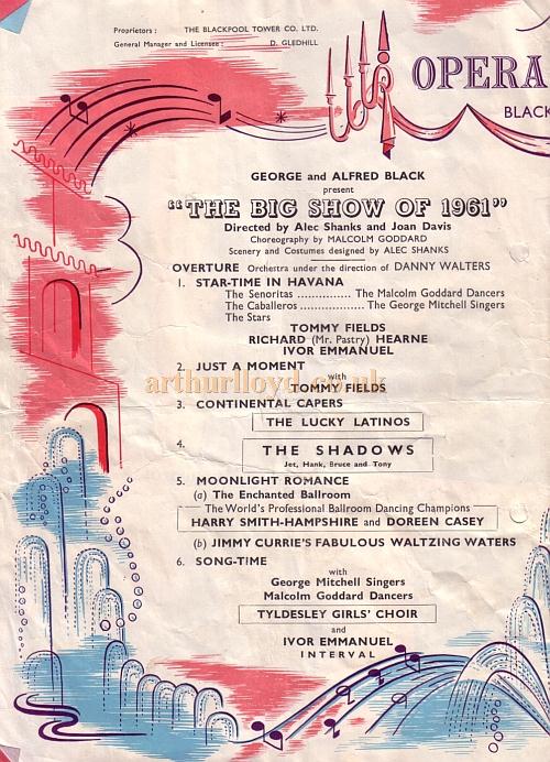 A programme for 'The Big Show' of 1961 at the Blackpool Opera House - Courtesy Roy Cross
