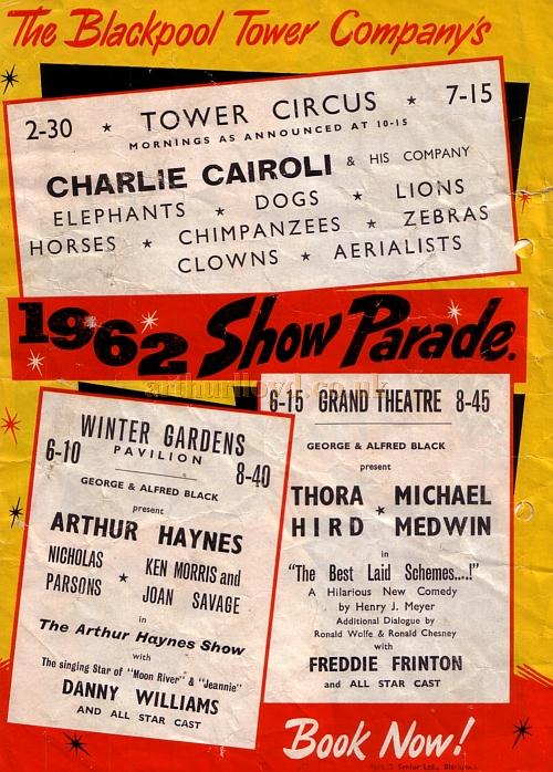 A programme for 'The Big Show' of 1962 at the Blackpool Opera House - Courtesy Roy Cross