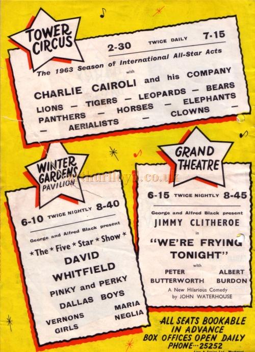 A programme for 'The Big Show' of 1963 at the Blackpool Opera House - Courtesy Roy Cross