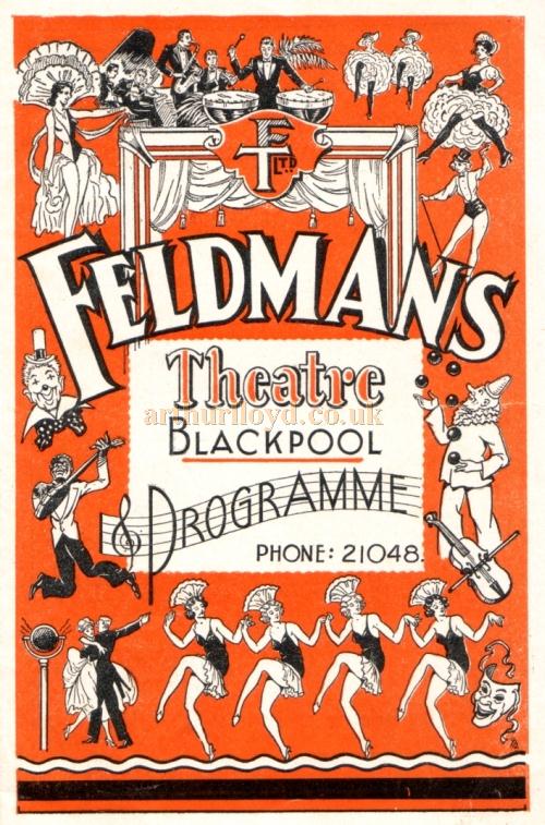 A Programme for Feldman's Theatre, Blackpool in the 1950s