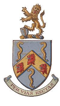 The Coat of Arms granted to Francis Collins in 1952 (see Burke's Landed Gentry) by the College of Arms. - Courtesy Eugene Collins.