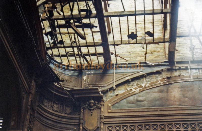 The proscenium of the former Theatre Royal, Bradford shortly before demolition in 1989 - Courtesy Tim Walker