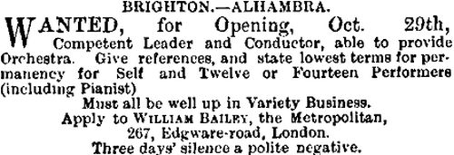 The ERA, 13th October 1888