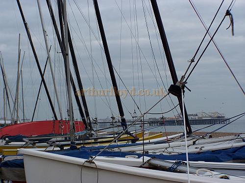 The Sea Front at Brighton with the Palace pier, now Brighton Pier, in the background - Photo M.L.