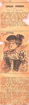 Popular Managers, Mrs. J. L. Graydon - The Encore April 19th 1895 