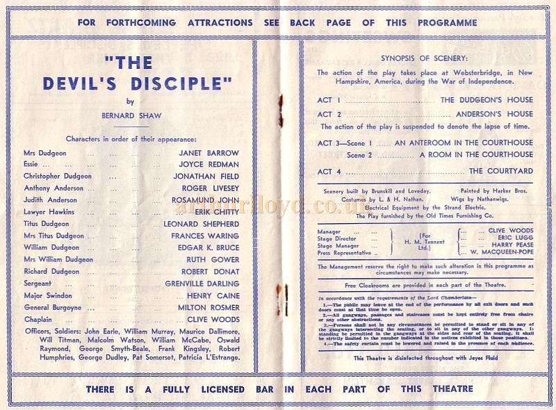 A Programme for the Imperial Theatre, North Street, Brighton
