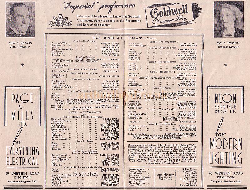 A Programme for the Imperial Theatre, North Street, Brighton