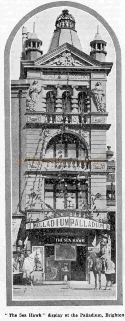 The Palladium Cinema, Brighton whilst showing the Film 'The Sea Hawk' in 1925, formerly the Alhambra Theatre - From The Bioscope, 1st of October 1925.